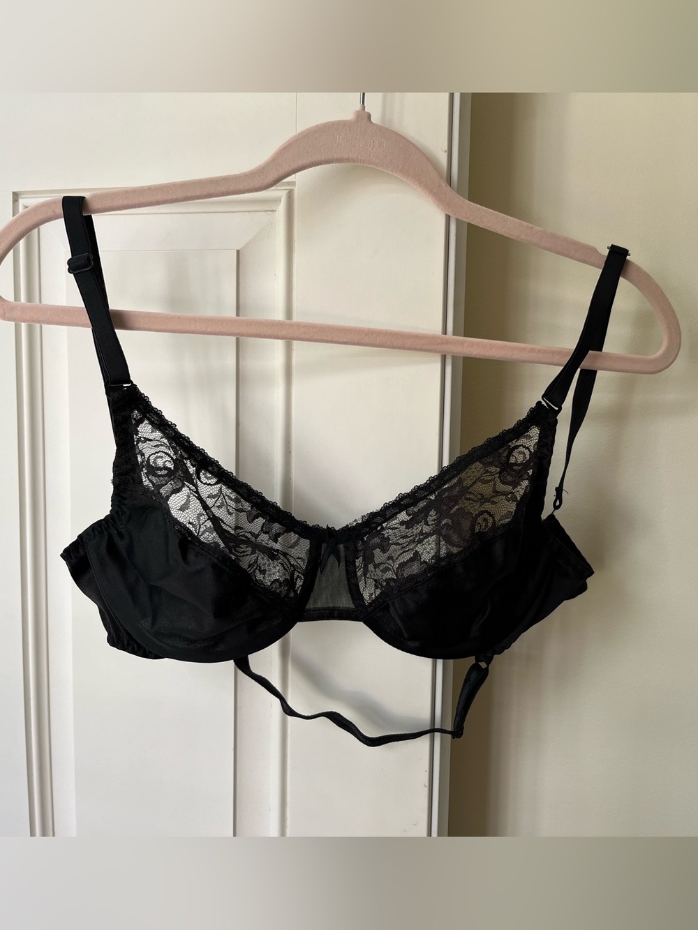 Black Lace Underwire Backless Bra - 34C lingerie for backless dresses or tops